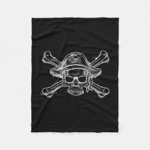 Vintage piratenschedel en kruisbeenskelet vrolijk fleece deken