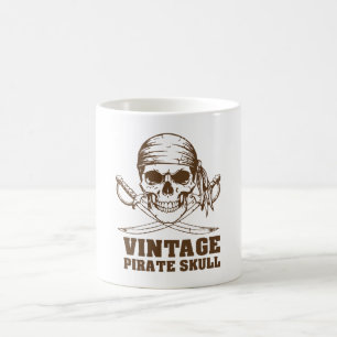 Vintage Piratenschedel Koffiemok