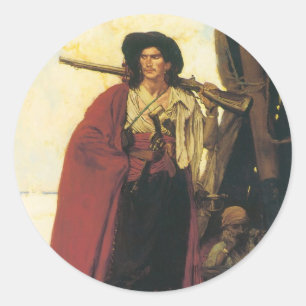 Vintage Pirates Buccaneer was een Schilderachtige Ronde Sticker