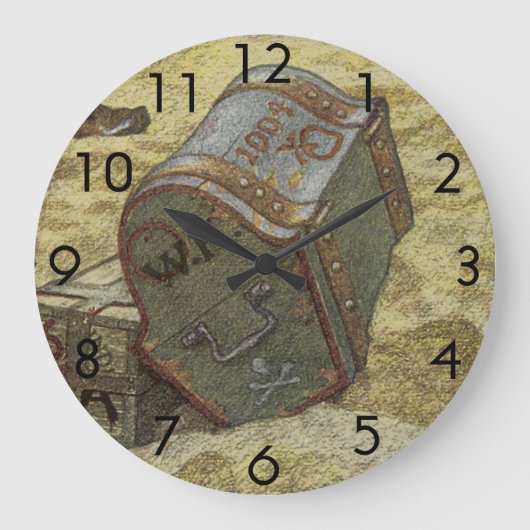 Vintage Pirates, William Kidd Burying Treasure Grote Klok (Voorkant)