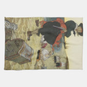 Vintage Pirates, William Kidd Burying Treasure Theedoek (Horizontaal)