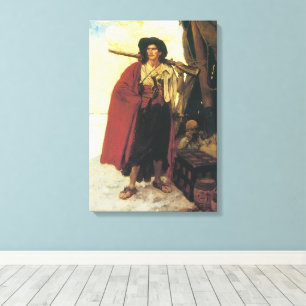 Vintage Pirates Zeerover was een Schilderachtige K Canvas Afdruk