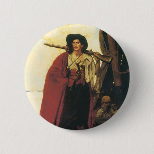 Vintage Pirates Zeerover was een Schilderachtige K Ronde Button 5,7 Cm