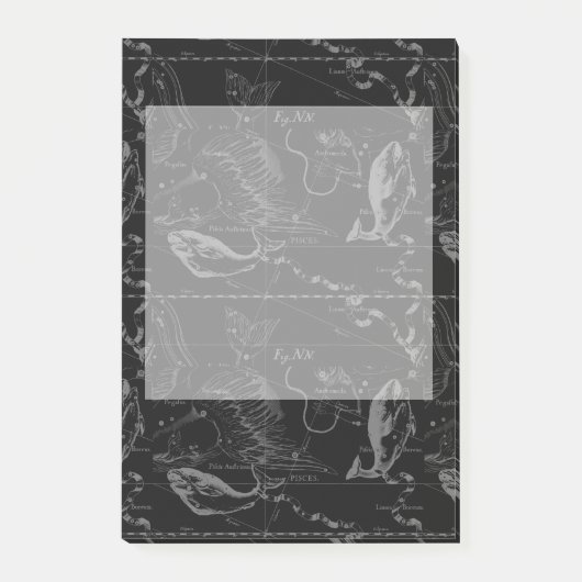 Vintage Pisces Constellation Hevelius Engraving Post-it® Notes (Voorkant)