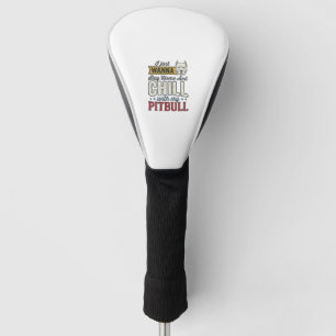 Vintage Pitbull Blijf Thuis En Chillen Hond Liefhe Golfheadcover