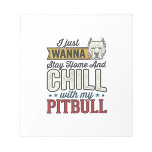 Vintage Pitbull Blijf Thuis En Chillen Hond Liefhe Notitieblok