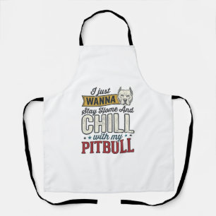 Vintage Pitbull Blijf Thuis En Chillen Hond Liefhe Schort