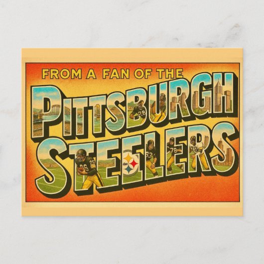 Vintage  Pittsburgh Fan Postcard Briefkaart (Voorkant)