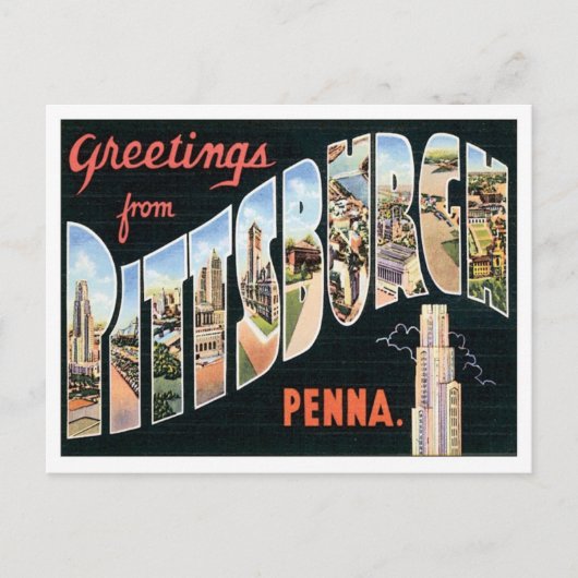 Vintage Pittsburgh Pennsylvania Briefkaart (Voorkant)