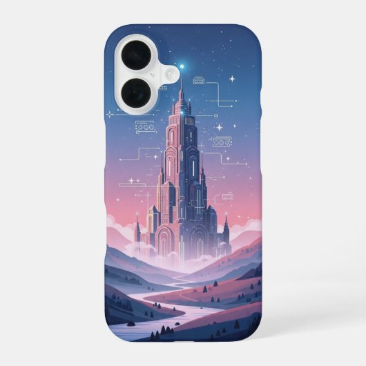 Vintage Pixel-Arcade Magic Tower iPhone 16 Hoesje (Achterkant)