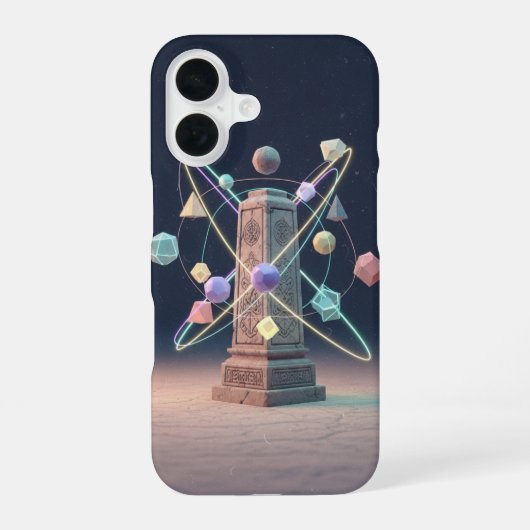 Vintage Pixel-Arcade Mystiek Monument iPhone 16 Hoesje (Achterkant)