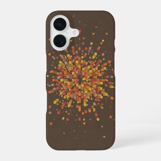 Vintage Pixel Explosie iPhone 16 Hoesje (Achterkant)