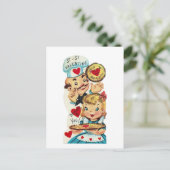 vintage pizza Valentijn Feestdagenkaart (Staand voorkant)