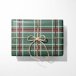 Vintage Plaid Christmas Wrapping Paper - Sage Cadeaupapier