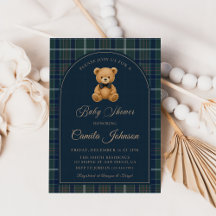 Vintage Plaid Teddybeer Luxe Baby Shower