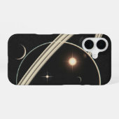 Vintage Planeetringen iPhone 16 Hoesje (Achterkant horizontaal)