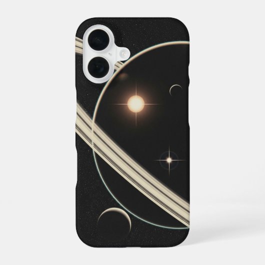 Vintage Planeetringen iPhone 16 Hoesje (Achterkant)