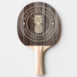 Vintage Planken Ananas Trouw Namen Tafeltennisbatje