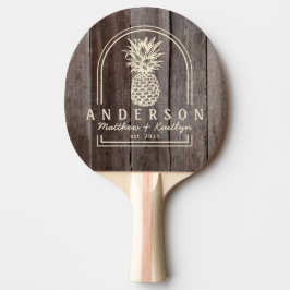 Vintage Planken Ananas Trouwboog & Naam Tafeltennisbatje