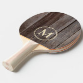 Vintage Planks Monogramm Tafeltennisbatje (Voorkant Gekanteld)