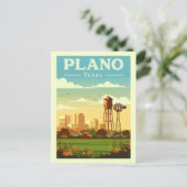 Vintage Plano Texas Briefkaart (Staand voorkant)