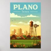 Vintage Plano Texas Poster (Voorkant)