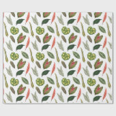 Vintage Plant Leaf Novelty Wrapping Paper - White Cadeaupapier (Vlak)