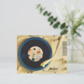 Vintage Platenspeler Briefkaart (Staand voorkant)