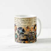 Vintage platenspeler koffiemok (Voorkant rechts)