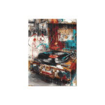 Vintage Platenspeler Pop Art Muziek Retro Design