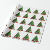 Vintage Pluche Kerstboom Kunst Cadeaupapier (Uitgerold)