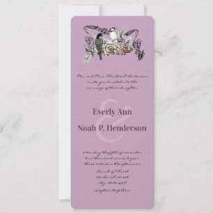 Vintage Plum Love Bird Weduwen Invitation Kaart