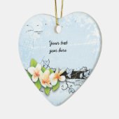 Vintage plumeria en ionen blauw ornament (Links)