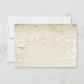 Vintage plumeria & iffige beige bruiloft RSVP (Achterkant)