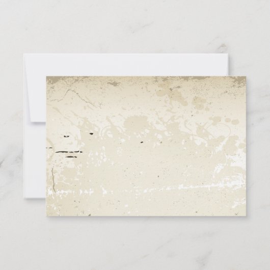 Vintage plumeria & iffige beige bruiloft RSVP (Achterkant)