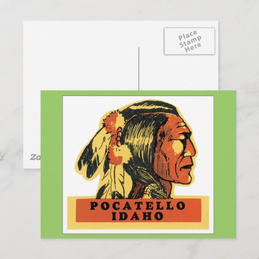 Vintage Pocatello Idaho Briefkaart (Voorkant / Achterkant)