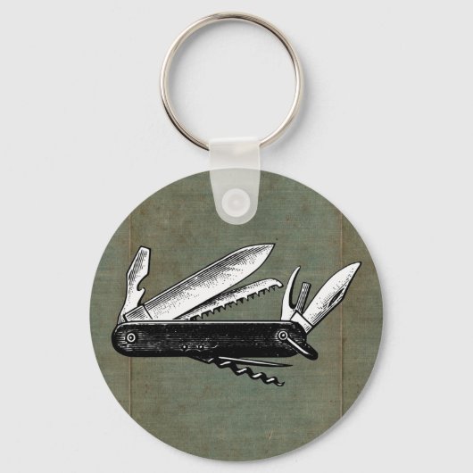 Vintage Pocket Knife Art Sleutelhanger (Voorkant)