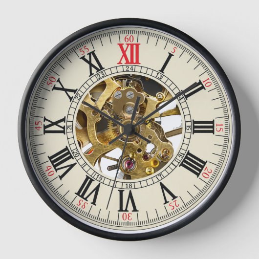 Vintage Pocket watch design wall clock (Voorkant)
