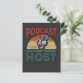 Vintage Podcast Host Podcasting Streaming Hosting Briefkaart (Staand voorkant)