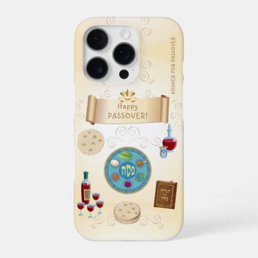 Vintage Poessach Seder koosjer Pesach iPhone Hoesje (Achterkant)