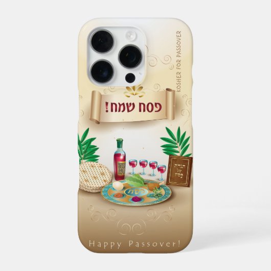 Vintage Poessach Seder koosjer Pesach iPhone Hoesje (Achterkant)