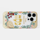 Vintage Poessach Seder koosjer Pesach iPhone Hoesje (Achterkant horizontaal)