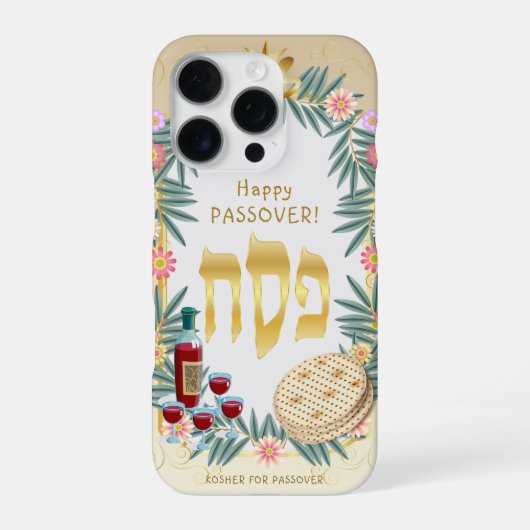 Vintage Poessach Seder koosjer Pesach iPhone Hoesje (Achterkant)