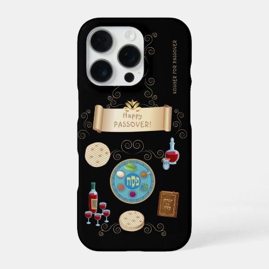 Vintage Poessach Seder koosjer Pesach iPhone Hoesje (Achterkant)