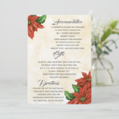 Vintage Poinsettia Extra Informatiekaart Kaart (Staand voorkant)