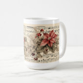 Vintage Poinsettia Koffiemok (Voorkant rechts)