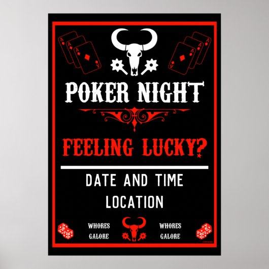 Vintage Poker Night Poster (Voorkant)