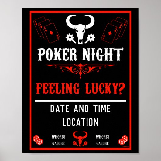 Vintage Poker Night Poster (Voorkant)