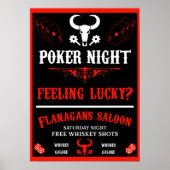 Vintage Poker Night Poster (Voorkant)