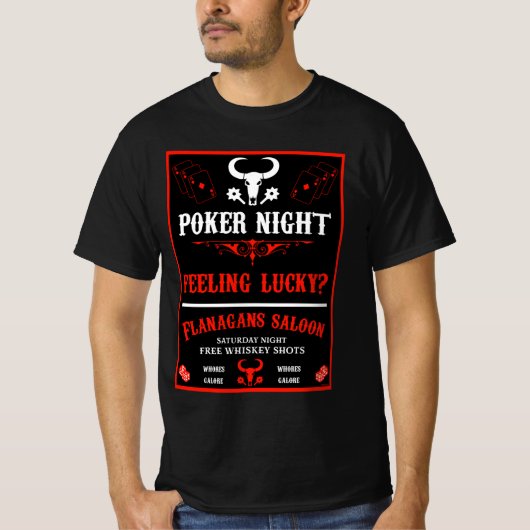 Vintage Poker Night Poster T-shirt (Voorkant)